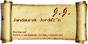 Jandaurek Jordán névjegykártya